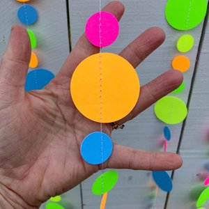 Fluorescent UV Reflective Black Light Garlands, Glow Party Decor, Glow in the Dark Birthday Party, 80s Theme Event Decor, Handmade Garlands