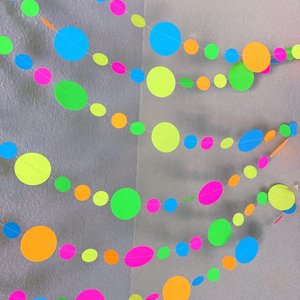Glow Party Decorations, Neon garlands for black light party, 80s neon party decor, sweet 16 glow party, skate party decor