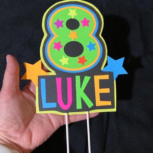 Personalized Birthday Neon Cake Topper, Glow Party Neon 17th Birthday Cake Decor, Name Age Birthday Decoration, UV Glow in the Dark Supplies