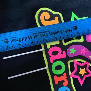 Neon UV Reflective Cake Topper, Personalized Glow Birthday Cake Centerpiece, Name and Age Cake Decor, Glow Party Decorations, 7th Birthday