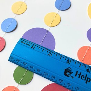 Rainbow Card Stock Circle Garland, Colorful Party Bunting, Handmade Streamers, Rainbow Event Decor, Circle Party Decoration, Paper Streamer
