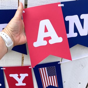 Veterans Day Banner, Patriotic Holiday Sign, November 11 Community Event Gathering, Red White and Blue Flag Banner, National Holiday Pennant