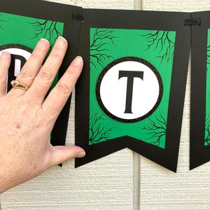 Wicked Personalized Birthday Banner, Good Witch Bad Witch Decor, Green and Pink Birthday Sign, Wicked Movie Party, Trendy Birthday Party