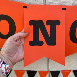 Personalized Princeton graduation banner, large pennant congrats banner, orange and black graduation party decor, Oregon State garlands