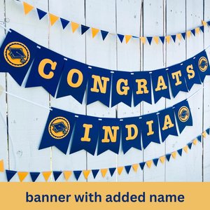 Personalized Princeton graduation banner, large pennant congrats banner, orange and black graduation party decor, Oregon State garlands