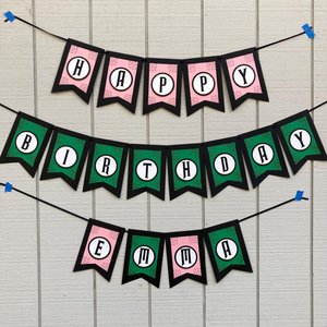 Wicked Personalized Birthday Banner, Good Witch Bad Witch Decor, Green and Pink Birthday Sign, Wicked Movie Party, Trendy Birthday Party