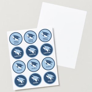 Digital Download Editable Graduation Cupcake Toppers, Personalized Columbia cupcake topper, light blue and navy graduation decor, DIY topper