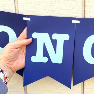Congrats banner, graduation decor, personalized party sign, blue white decor, custom party decor, Columbia grad, Chapel Hill graduation