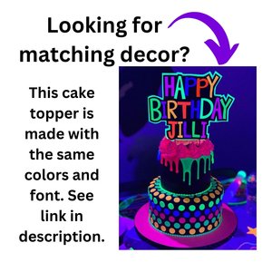 Fluorescent Neon Birthday Banner, Glow Party Sign, Retro 80s Birthday Party, Black Light Party, Skate or Bowling Party, UV reflective sign