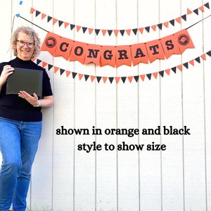 Congrats banner, graduation decor, personalized party sign, blue white decor, custom party decor, Columbia grad, Chapel Hill graduation