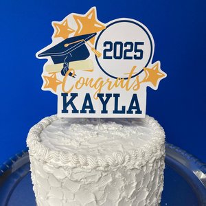 Printable graduation cake topper, school colors, Personalized Cake Decor, Congrats centerpiece, Digital Download, University of California