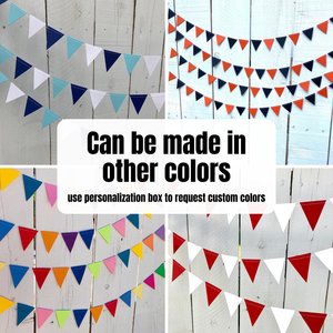 Pink and Purple Party Garland, Girl Birthday Decoration, Triangle Bunting, Celebration Steamers, Cute Girly Decor, Festive Fuchsia Garland