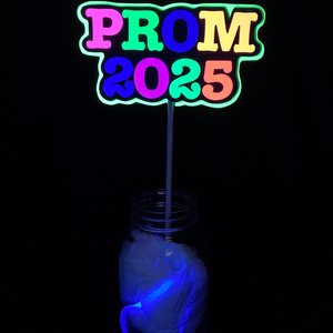 Prom 2025 Neon Centerpiece, School Dance Glow Party, Colorful Table Decoration, Neon Decor, Custom Centerpiece, Black Light Photo Booth Prop
