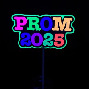 Prom 2025 Neon Centerpiece, School Dance Glow Party, Colorful Table Decoration, Neon Decor, Custom Centerpiece, Black Light Photo Booth Prop