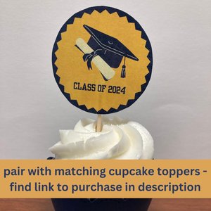 Printable graduation cake topper, school colors, Personalized Cake Decor, Congrats centerpiece, Digital Download, University of California