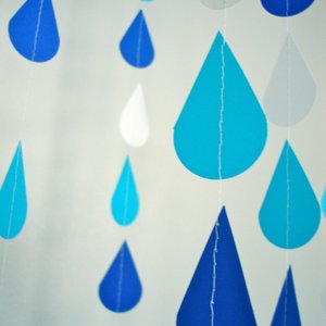 Blue and Turquoise Raindrops, Raindrop Garland, Baby Sprinkle Decoration, Sprinkle Shower Decor, Baby Shower Backdrop, Baby Boy Shower