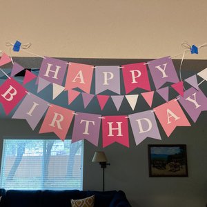 Pink and Purple Happy Birthday Banner, Pretty Personalized Birthday Sign, Girl Party, Princess Birthday, Pink Custom Party Decoration