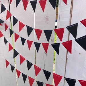 Red and Black Graduation Garland, Bed Party Triangle Bunting, Crimson and Black, Harvard Decor, Graduation Party Decoration, Stanford
