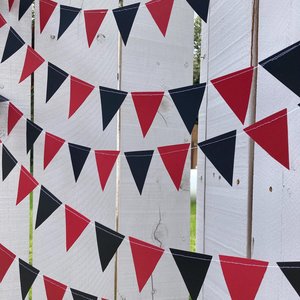 Red and Black Graduation Garland, Bed Party Triangle Bunting, Crimson and Black, Harvard Decor, Graduation Party Decoration, Stanford
