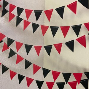 Red and Black Graduation Garland, Bed Party Triangle Bunting, Crimson and Black, Harvard Decor, Graduation Party Decoration, Stanford