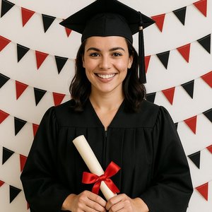 Red and Black Graduation Garland, Bed Party Triangle Bunting, Crimson and Black, Harvard Decor, Graduation Party Decoration, Stanford