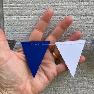 Georgetown graduation party garland, Navy White Gray Triangle Bunting, University of North Florida, Dorm Streamers, Colorado School of Mines