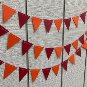 Virginia Tech graduation party garland, College Color Triangle Bunting, University dorm decor, Bed Party Streamers, Virginia Tech pennant