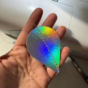 Iridescent Raindrop Garland, Holographic, Baby Sprinkle Decor, Baby Shower Decoration, Gender Reveal Shower, Shimmer Raindrops, Silver Rain