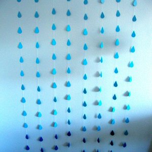 Blue Ombre Raindrop Garlands, Blue Raindrops, Bridal Shower Garland, Blue Shower Backdrop, Virtual Shower Backdrop, Shower Decoration