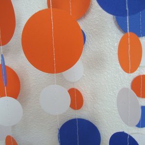 Graduation Garland, Graduation Party Decor, Blue Orange Garland, Wheaton College, U of Illinois, School Colors Bunting, Party Backdrop