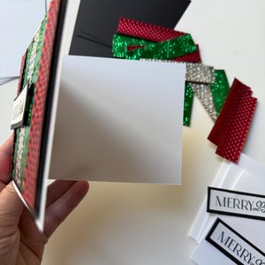 Merry and Bright Christmas Card, Green and Red Foil Holiday Card, DIY Christmas Card Kit, Women Holiday Craft, Christmas Party Craft