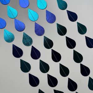 Blue Raindrop Garland, Baby Shower Decoration, Boy Baby Shower Backdrop, Turquoise Rain Party Garland, Shiny Foil Raindrop, Noah's Ark Party