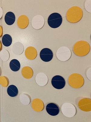Navy, Gold, and White Graduation Garland, UC Colors Party Decoration