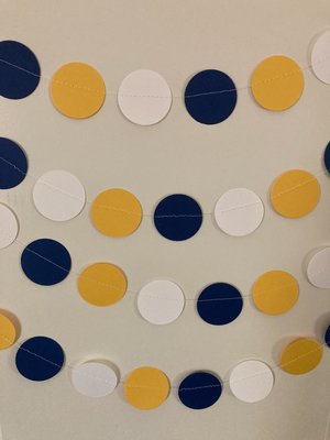 Navy, Gold, and White Graduation Garland, UC Colors Party Decoration