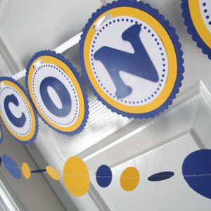 Graduation Banner and Garland, Congrats Banner, Navy and Yellow Graduation Decor, UC Berkeley Graduation Decor, UC Graduation Deccoration