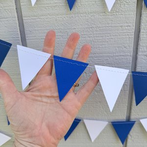 Royal Blue and White Pennant Flags, Graduation Garland, Back to School Dorm Decor, University of Kentucky, Buffalo, Dubuque, Saint Louis