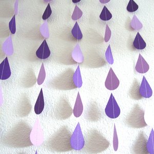Purple Raindrop Garland, Ultraviolet Shower Garland, Shades of Purple Bridal Shower, Purple Sprinkle Garland, Lavender and Plum Bridal Decor