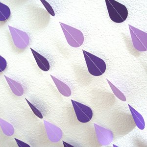 Purple Raindrop Garland, Ultraviolet Shower Garland, Shades of Purple Bridal Shower, Purple Sprinkle Garland, Lavender and Plum Bridal Decor