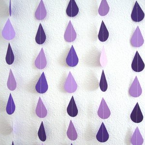 Purple Raindrop Garland, Ultraviolet Shower Garland, Shades of Purple Bridal Shower, Purple Sprinkle Garland, Lavender and Plum Bridal Decor