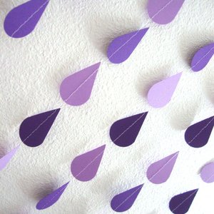 Purple Raindrop Garland, Ultraviolet Shower Garland, Shades of Purple Bridal Shower, Purple Sprinkle Garland, Lavender and Plum Bridal Decor