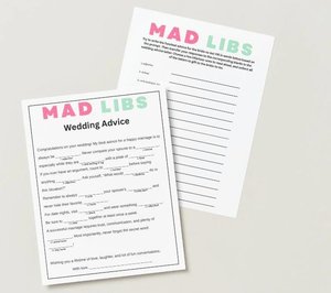 Mad Libs bridal shower game, bachelorette party game, instant pdf download, Funny wedding advice, Family wedding game