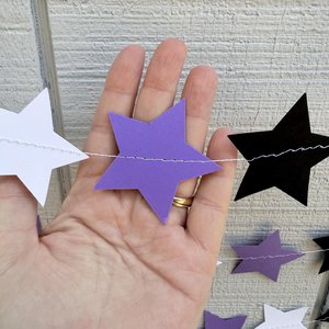 Star Party Garland, Purple Black White Graduation Decor, Back to School Party, Grand Canyon, Kansas, Northwestern, Dorm Decoration