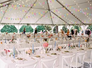Pastel Wedding Reception Decor, Paper Triangle Bunting, Dangling Garland, Spring Color Wedding Decoration, Reception Tent Decor