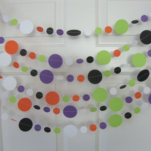 Halloween Garland, Orange and Black Circle Garland, Halloween Decoration, Halloween Party Decoration, Halloween Dance Decor, Classroom Decor