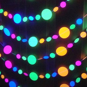 Glow Party Decorations, Neon Garlands, Black Light Party Decor, UV Reflective Garlands, 80s Party Decor, Sweet 16 Glow Party, Skate Party