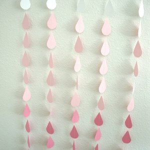 Ombre Pink Raindrop Garland for Baby or Bridal/Wedding Shower, or Sprinkle Party