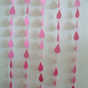 Ombre Pink Raindrop Garland for Baby or Bridal/Wedding Shower, or Sprinkle Party
