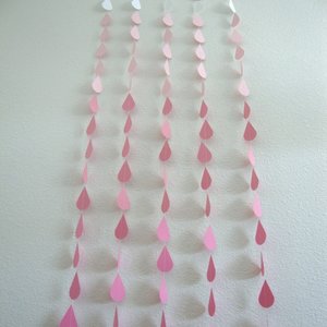 Ombre Pink Raindrop Garland for Baby or Bridal/Wedding Shower, or Sprinkle Party