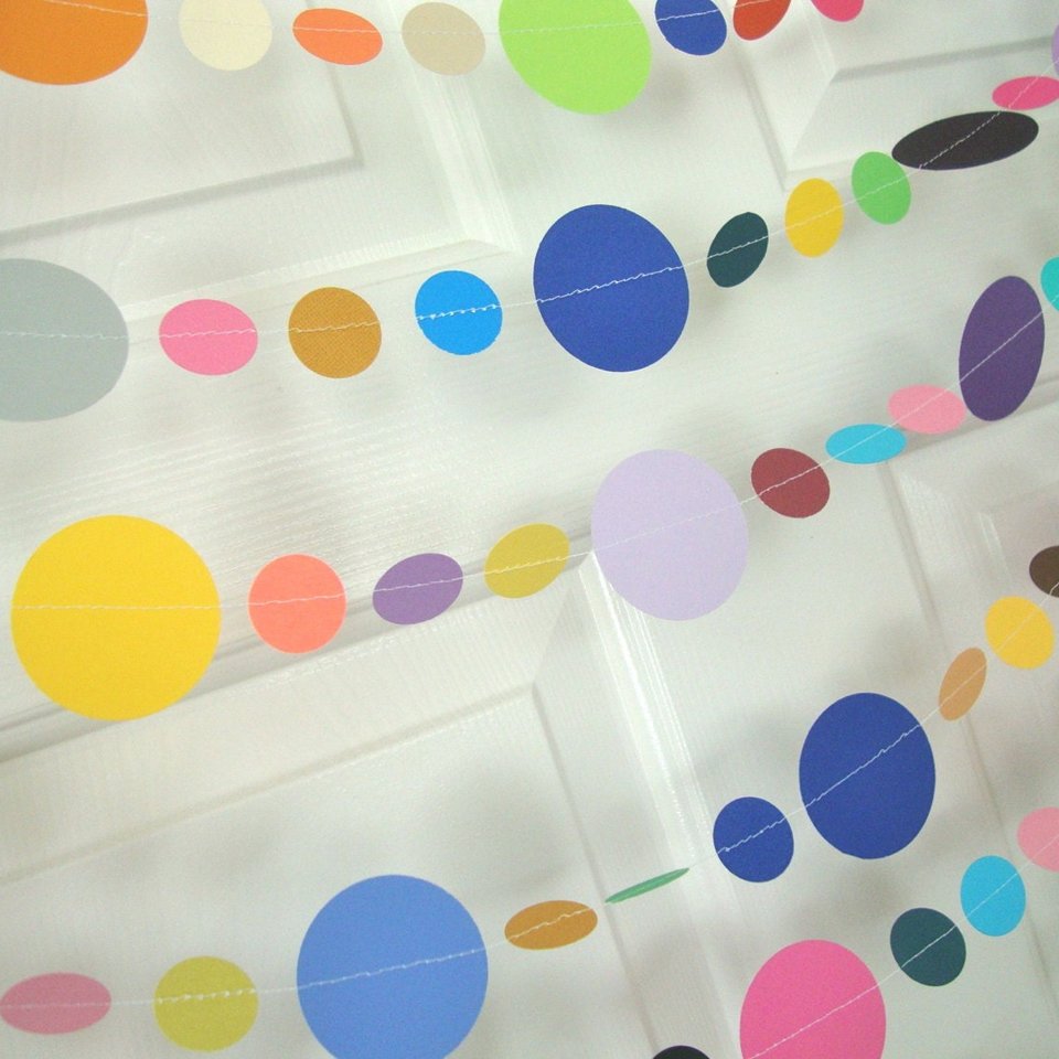 Colorful Garland, Paper Circle Garland, All Occasion Garland, Rainbow Birthday Garland, Fiesta Bunting, Celebration Decor, Bright Garland