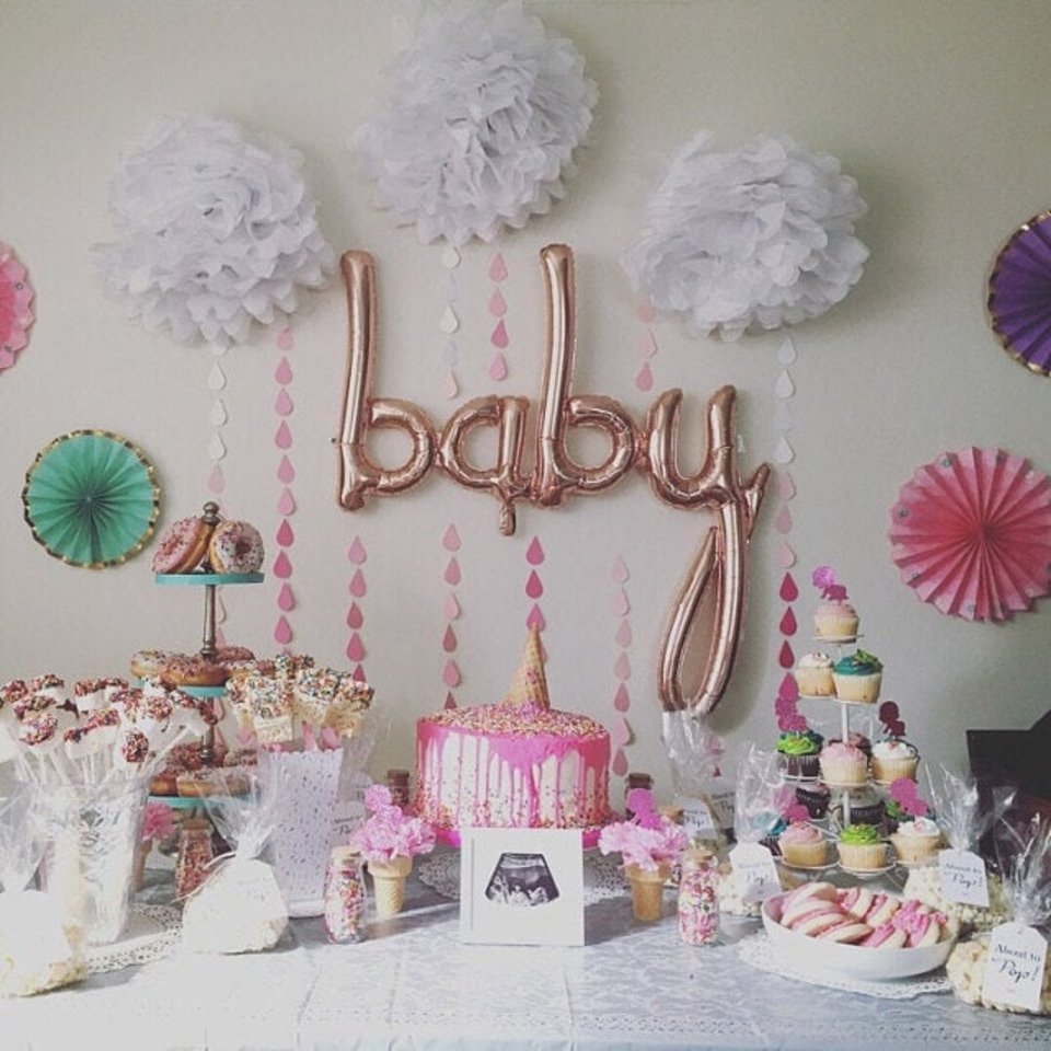 Ombre Pink Raindrop Garland for Baby or Bridal/Wedding Shower, or Sprinkle Party